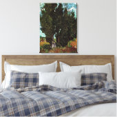 Cypresses met Vrouw Figures van Vincent van Gogh Canvas Afdruk (Insitu (Slaapkamer))