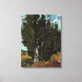 Cypresses met Vrouw Figures van Vincent van Gogh Canvas Afdruk (Voorkant)