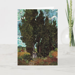 Cypresses met Vrouw Figures van Vincent van Gogh Kaart