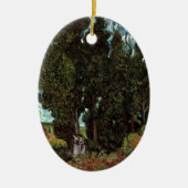 Cypresses met Vrouw Figures van Vincent van Gogh Keramisch Ornament (Voorkant)