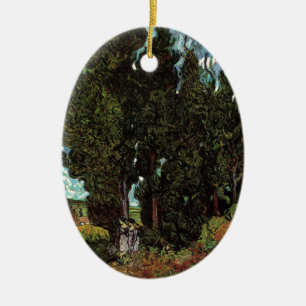 Cypresses met Vrouw Figures van Vincent van Gogh Keramisch Ornament