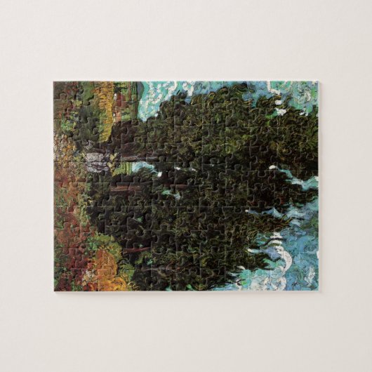 Cypresses met Vrouw Figures van Vincent van Gogh Legpuzzel (Horizontaal)