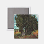 Cypresses met Vrouw Figures van Vincent van Gogh Magneet (Voorkant / Achterkant)