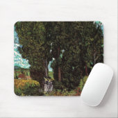 Cypresses met Vrouw Figures van Vincent van Gogh Muismat (Met muis)