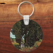 Cypresses met Vrouw Figures van Vincent van Gogh Sleutelhanger (Voorkant)
