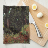 Cypresses met Vrouw Figures van Vincent van Gogh Theedoek (Quarter Fold)