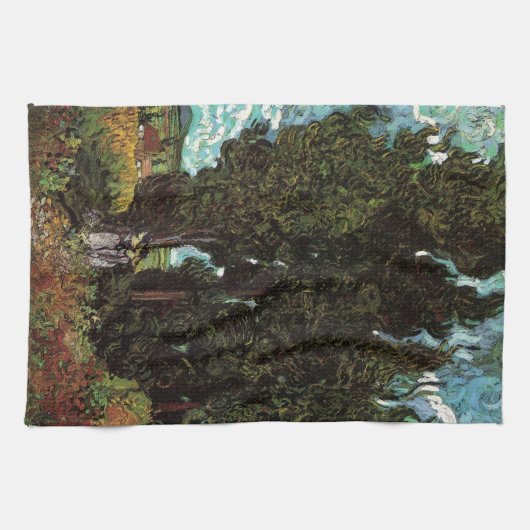 Cypresses met Vrouw Figures van Vincent van Gogh Theedoek (Horizontaal)