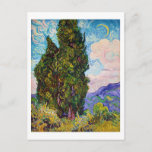 Cypresses, Van Gogh Briefkaart<br><div class="desc">Vincent Willem van Gogh (30 maart 1853 - 29 juli 1890) was een Nederlandse postimpressionist schilder die een van de beroemdste en invloedrijkste figuren in de geschiedenis van de Westerne kunst is. In iets meer dan 10 jaar creëerde hij ongeveer 2.100 kunstwerken, waaronder ongeveer 860 olieschilderijen, waarvan het grootste deel...</div>