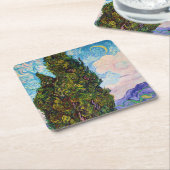 Cypresses, Van Gogh Kartonnen Onderzetters (Schuin)