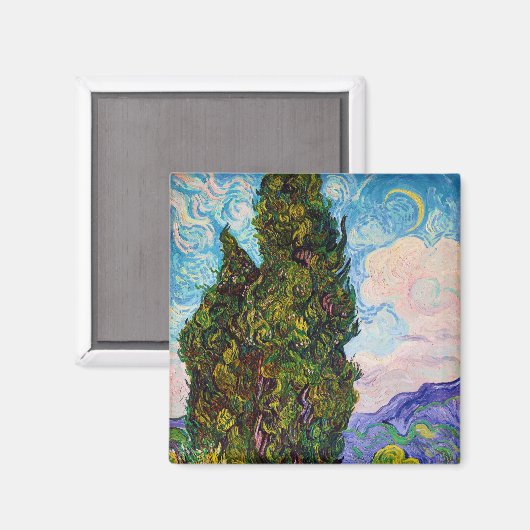 Cypresses, Van Gogh Magneet (Voorkant / Achterkant)
