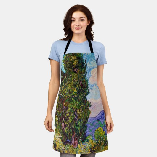 Cypresses, Van Gogh Schort (Gedragen)