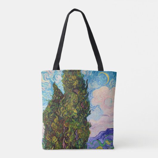 Cypresses, Van Gogh Tote Bag (Achterkant)