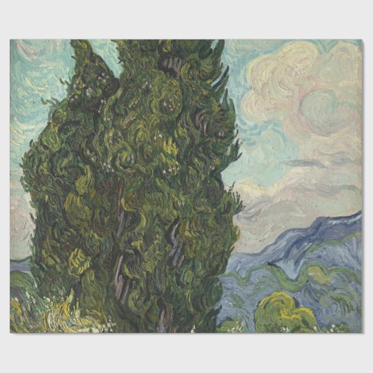Cypresses van het schilderen van Van Gogh Kunst Cadeaupapier (Vlak)