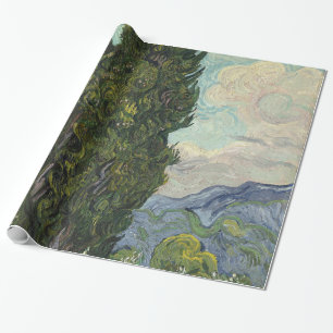 Cypresses van het schilderen van Van Gogh Kunst Cadeaupapier