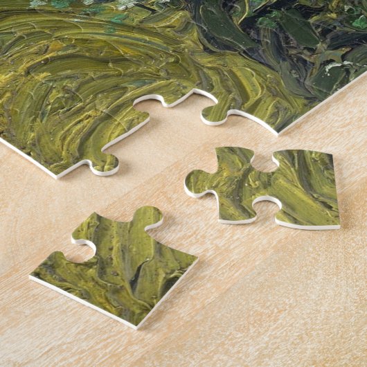 Cypresses van het schilderen van Van Gogh Kunst Legpuzzel (Zijkant)