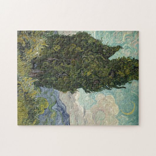 Cypresses van het schilderen van Van Gogh Kunst Legpuzzel (Horizontaal)