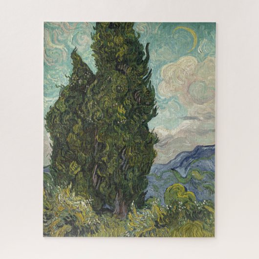Cypresses van het schilderen van Van Gogh Kunst Legpuzzel (Verticaal)