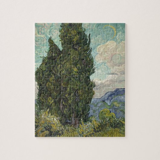Cypresses van het schilderen van Van Gogh Kunst Legpuzzel (Verticaal)