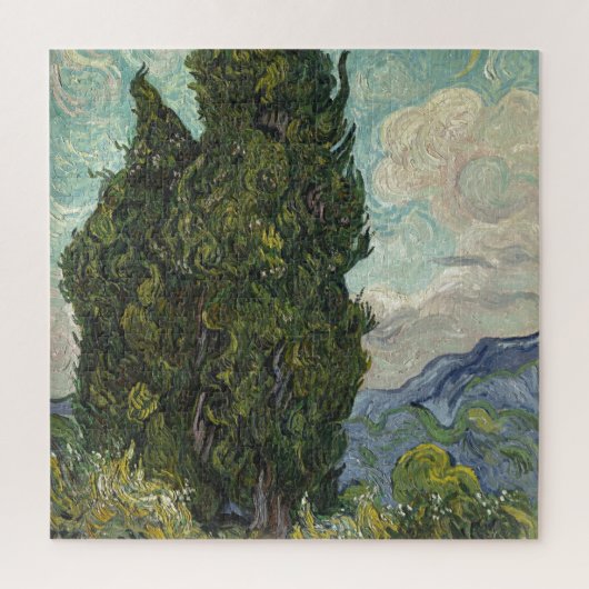 Cypresses van het schilderen van Van Gogh Kunst Legpuzzel (Verticaal)