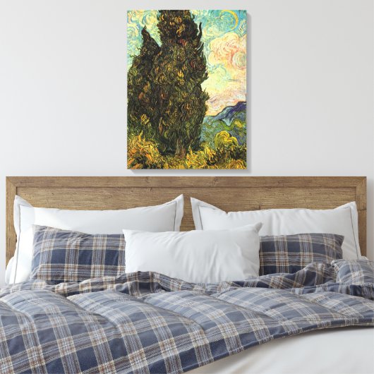Cypresses van Vincent van Gogh Canvas Afdruk (Insitu (Slaapkamer))