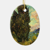 Cypresses van Vincent van Gogh Keramisch Ornament (Achterkant)