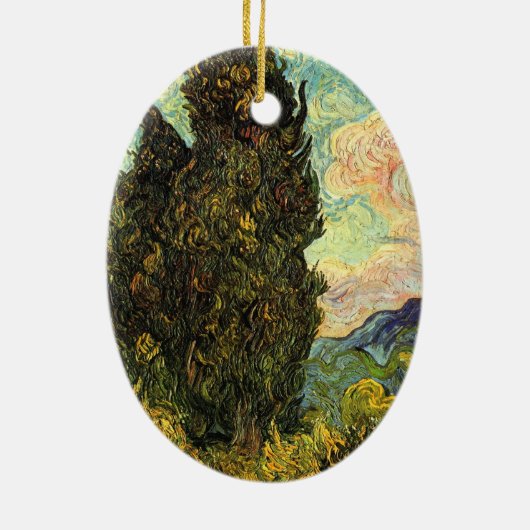 Cypresses van Vincent van Gogh Keramisch Ornament (Achterkant)