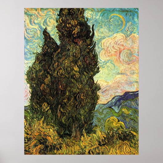 Cypresses van Vincent van Gogh Poster (Voorkant)