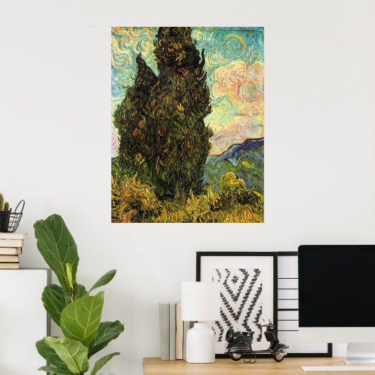 Cypresses van Vincent van Gogh Poster (Thuiskantoor)