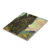 Cypresses van Vincent van Gogh Tegeltje (Zijkant)