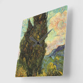 Cypresses van Vincent van Gogh Vierkante Klok (Hoek)