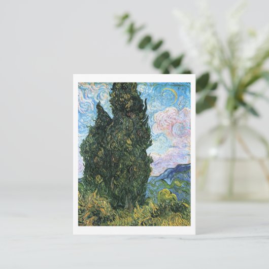 Cypresses, Vincent van Gogh Briefkaart (Staand voorkant)