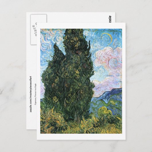 Cypresses, Vincent van Gogh Briefkaart (Voorkant / Achterkant)