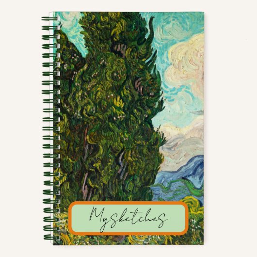 Cypresses, Vincent van Gogh, Sketches Notitieboek (Voorkant)