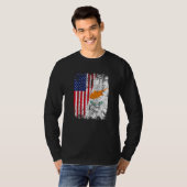 CYPRIOT ROOTS Half American Flag USA CYPRUS FLAG T-shirt (Voorkant volledig)