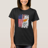 CYPRIOT ROOTS Half American Flag USA CYPRUS FLAG T-shirt (Voorkant)