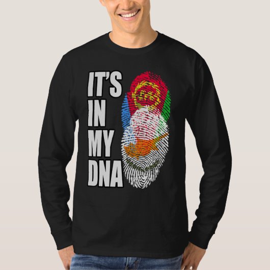 Cypriotisch en Eritrees Mix DNA-vlaggenerfgoed T-shirt (Voorkant)