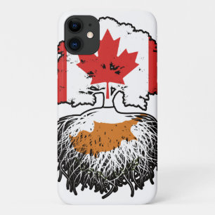 Cypriotische Canadese vlag over boomstammen in Cyp Case-Mate iPhone Case