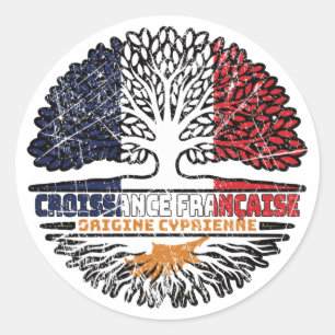 Cypriotische Cypriotische Franse boomstammen Ronde Sticker