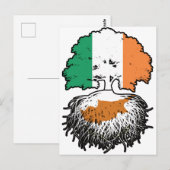 Cypriotische Ierse vlag - boomrootbomen Briefkaart (Voorkant / Achterkant)