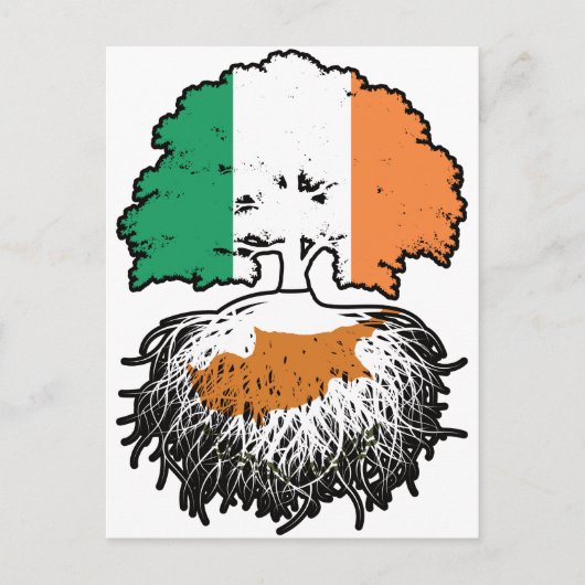 Cypriotische Ierse vlag - boomrootbomen Briefkaart (Voorkant)