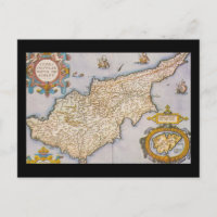 Cypriotische kaart antiek wereldgravering