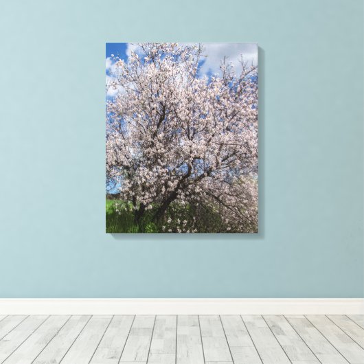 Cypriotische natuur landschapsveer almond beautif canvas afdruk (Insitu (Houten vloer))