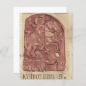 Cypriotische postzegel Houten karton (Voorkant / Achterkant)