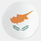 Cypriotische ronde-pictogramvlag ronde sticker (Voorkant)
