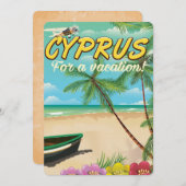 Cypriotische strandreisposter kaart (Voorkant / Achterkant)