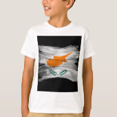 Cypriotische vlag borstelslag, nationale vlag t-shirt (Voorkant)