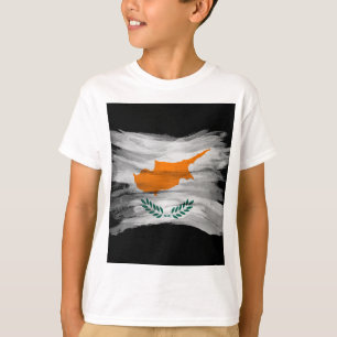 Cypriotische vlag borstelslag, nationale vlag t-shirt