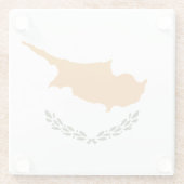 Cypriotische vlag glazen onderzetter (Achterkant)