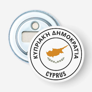 Cypriotische vlag: groots patriottische bottenopen button flesopener