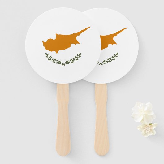 Cypriotische vlag handwaaier (Voorkant en achterkant)